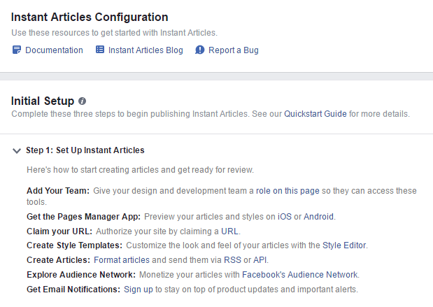 Instant Articles Configuration 1