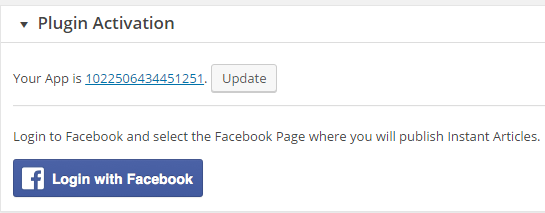 Login with facebook activation